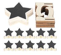 Mini Blackboards with Stand, Star Chalk Boards Small Wooden Blackboards Food Label Place Cards Chalkboard Signs for Wedding Message Place Cards Table Numbers Shop Buffet Cafe Party