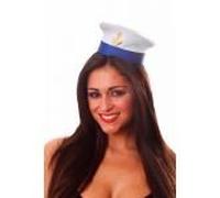 Mini Blue and White Sailor Hat on removable Headband