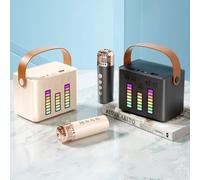 Mini Bluetooth Karaoke Speaker Set with Wireless Microphone - Portable LED Party Speaker for Singing, Home Entertainment, and Outdoor Use for Kids and Adults