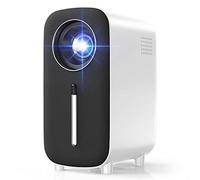 Mini Bluetooth Portable Movie Projector - HISION 1080P Projector 4K Home Outdoor TV Projector 8500L Video LED Projector Compatible with TV Stick Laptop Phone Tablet HDMI USB DVD- White