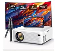 Mini Bluetooth Projector , 1080P projector 4k , projector for iphone, portable/outdoor/room/wall projectorr, compatible with Android/iOS/PS5/TV stick/laptop/USB/HDMI/USB (white)