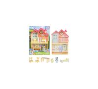 Mini Bluey Home Playset Compact House Playset With Carry Handle Three Different Rooms Kitchen, Bedroom and Bathroom Includes Bluey Figure With 5 Play