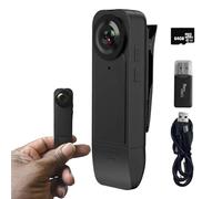 Mini Body Camera, 1080P FHD Audio and Video Body Cam, Small Chest Pocket Wearable Body Camera Bodycam Personal Camcorder Portable for Police Security, 64GB Memory Card, IR LED Night Vision