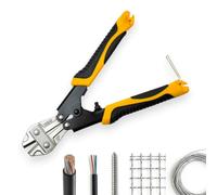 Mini Bolt Cutter 8-Inch, Heavy Duty Wire Cutters, Spring-Loaded Small Bolt Cutters Soft Anti-Slip Grip with Safety Lock for Steel Wire, Nails, Chains and Cables-1