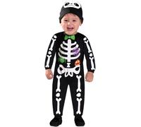 amscan 9903881 Child Toddler Baby Mini Bones Fancy Dress Skeleton Costume Haunted Halloween Outfit (Age 3-4 years)