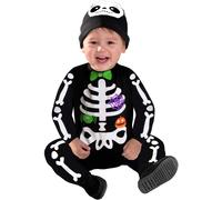 amscan 9903881 Child Toddler Baby Mini Bones Fancy Dress Skeleton Costume Haunted Halloween Outfit (Age 3-4 years)