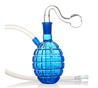 Mini Bong Glass Bong Grenade Shape Glass Pipe with 14mm Glass Bong Bowl Water Bong Small Bong Dab Rig Oil Pipe Water Pipe Smoking Bongs for Oil Bong Pipe Nicotine Free