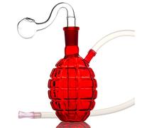 Mini Bongs Glass Bong Grenade Shape Glass Pipe with 14mm Glass Bong Bowl Water Bong Small Bong Dab Rig Oil Pipe Water Pipe Smoking Bongs for Oil Bong Pipe Nicotine Free