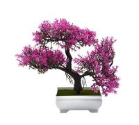 Mini Bonsai Pine Tree, With Ceramic Realistic Artificial Plant, Desktop Decor, For Living Room Office Garden, 18Cm Height, For Home Office Decoration(Plum)