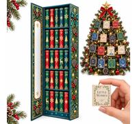 Mini Book Advent Calendar, 25 Tiny Book Ornaments Christmas Countdown，#c | 25 Handcrafted Classic Mini Books, Literary Holiday Tree Decor for Readers, Librarians & Collectors, Gift Set