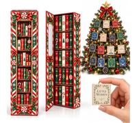Mini Book Advent Calendar, 25 Tiny Book Ornaments Christmas Countdown，#d | 25 Handcrafted Classic Mini Books, Literary Holiday Tree Decor for Readers, Librarians & Collectors, Gift Set