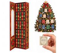 Mini Book Advent Calendar, Decorative Christmas Book Advent Calendar | Countdown Bookcase Advents Box with Mini Books Ornaments for Reading Lovers and Christmas Tree Decor,Books Lovers Gifts