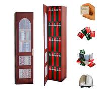 Mini Book Ornament Advent Calendar 2025, 24 Books Gift - Literature Lovers Christmas Countdown Calendar, Miniature Library Bookshelf Decor, Book Advent Calendar for Home/Office (Red)