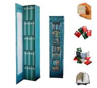 Mini Book Ornament Advent Calendar 2025, 24 Books Gift - Literature Lovers Christmas Countdown Calendar, Miniature Library Bookshelf Decor, Book Advent Calendar for Home/Office (Blue)