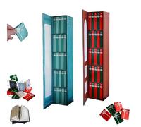 Mini Book Ornament Advent Calendar 2025, 24 Books Gift - Literature Lovers Christmas Countdown Calendar, Miniature Library Bookshelf Decor, Book Advent Calendar for Home/Office (Blue+Red)