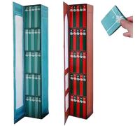 Mini Book Ornament Advent Calendar 2025, Mini Book Ornament Advent Calendar 2025, Small Bookshelf Miniature Library Holiday Decoration for Books Lovers(One red and one blue)
