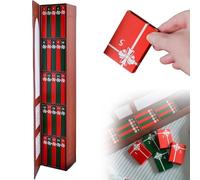 Mini Book Ornament Advent Calendar 2025, Small Bookshelf Miniature Library Holiday Decorations with 24 Books Christmas Countdown Calendars for Books Lovers,Red