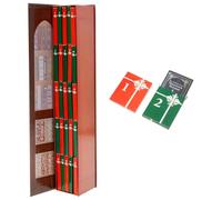 Mini Book Ornament Advent Calendar 2026,Small Bookshelf Miniature Library Holiday Decorations,Literature Lovers Gifts Advent Calendar,with 25 Book Gift,Christmas Advent Calendar. (Red)