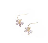 Mini Bow Earrings for Women, 14K Gold Plated with Cubic Zirconia, Creative Design, Minimalist Stud Earrings, Fashion Jewelry, Includes White Gift Box