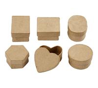 Mini Boxes, D: 4-6 cm, H: 3 cm, 6pcs