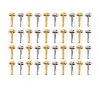 Mini Brads 6mm, 40 Pieces Gold Silver Electroplated Brass Metal Fasteners for Paper Crafts - Durable Electroplating, Smooth Finish, Perfect for Scrapbooking and DIY Projects