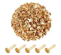 Mini Brads, Metal Pattern Clips, Paper Clasps, Cotter Pins, Round Head Clips for School, Office, Scrapbooking, Paper, Letter Clips, Crafts, DIY Crafts, Gold (Pack of 200)