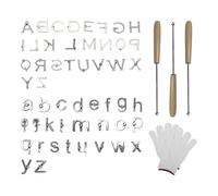 Mini Branding Irons Kit, 52PCS 1-inch Letters Personalised Branding Irons with 3 Handles for Wood Leather Hats Felt Cowhide (Not for Food)