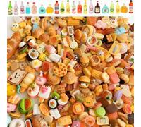 Mini Brands Food, 60 PCS Mini Food for Doll House Accessories, Barbie Accessories, Pretend Play Kitchen Toys for Kids, DIY Crafts and Birthday Gifts (Random)