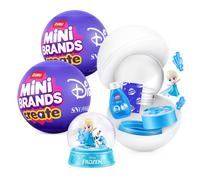 Mini Brands Mini Snow Globe Disney Capsule Series 1 (2 PACK) by ZURU - Create Your Own Snow Globe Kit with Figures, Diorama, and Stickers, Featuring 9 characters to Collect, for Kids and Adults