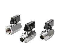 Mini Brass Ball Valve 1/8" 1/4" 3/8" 1/2" BSP Threaded Male to Female Air Compressor Water Gas Oil Shut Off(Male to Male,1/8")