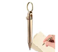 Mini Brass Pen - Pocket Travel Bolt Action, Small Solid Metal Writing Instrument Compact Tiny Ink Signature Tool For Office Work Notebook Journal Gift Pens For Offices, Working
