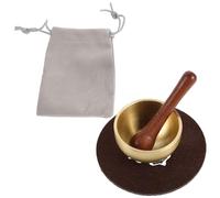 Mini Brass Singing Bowl 4.1cm Set with Wooden Mallet and Cushion