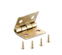 Mini Bronze Gold Hinge Square Antique Door Hinges for Wooden Cabinet Drawer Jewellery Box Furniture Hardware 5Pcs(Gold) Made in China