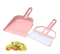 Mini Broom and Dustpan Set - Compact 19x13cm Dust Pan, Small 18x11cm Brush Cleaning Tool, Durable Lightweight Design Easy Storage | Household Cleaning Kit for Kitchen Countertop Office Desk