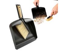 Mini Broom Set, Wooden Handle Dustpan Combo, 25cm Desk Cleaning Tool Highlight, Natural Bristle Material Detail, Broom and Dustpan with Compact Design, Kitchen Tabletop Bedroom Counter Crumbs Pet