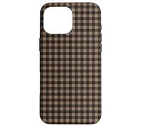 Mini Brown Gingham Check Pattern Case for iPhone 16 Pro Max