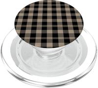 Mini Brown Gingham Check Pattern PopSockets PopGrip for MagSafe