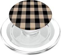 Mini Brown Gingham Check Pattern PopSockets PopGrip for MagSafe