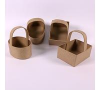 Mini Brown Papier Mache Paper Gift Baskets Easter Egg Hunt Baskets Set of 6 by BCreative ®
