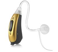 Mini BTE Slim Tube Digital Hearing Amplifier Left Ear - 2-Tone Battery Operated Personal Sound Device with 4 Programable Settings - Lightweight & Comfortable for Daily Use for Adult Elderly & Seniors