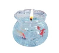 Mini Bubble Candle, Fish Tank Scented Decor, Desktop Candle with Glass Aquarium Style Design, Decorative Fragrance Ornament for Relaxing Ambience, Cute Home Candles Decor for Bedroom Office Use
