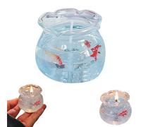 Mini Bubble Fish Tank Candle, Cute Fish Tank Scented Candles, Sea Theme Candlestick Jelly Bath Candles Set, Funny Candle Gift for Women, Home Fragrance Ornament (1pc)