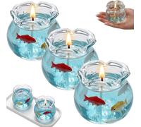 Mini Bubble Fish Tank Candles, Aesthetic Floating Freesia Scent Decorative Candle,Fishtank Scented Candles,Cute Ocean Theme Candle for Bedroom Desk Home Decor,Cozy Gift for Parties & Room Decoration