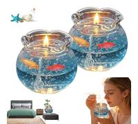 Mini Bubble Fish Tank Scented Candle, Aesthetic Aquarium Scented Candles, Decorative Bubble Candle for Relaxation & Home Decor, Long Lasting Jelly Wax Gift for Women (2PCS)