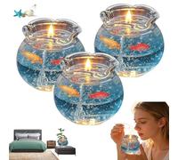 Mini Bubble Fish Tank Scented Candle, Aesthetic Aquarium Scented Candles, Decorative Bubble Candle for Relaxation & Home Decor, Long Lasting Jelly Wax Gift for Women (3PCS)