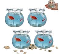 Mini Bubble Fish Tank Scented Candle,Aesthetic Floating Freesia Scent Decorative Candle,Cute Cozy Room Decor for Bedroom,Home,Party Favors,Trendy Desk Decoration (4PCS)