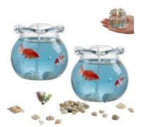 Mini Bubble Fish Tank Scented Candle,Aesthetic Floating Freesia Scent Decorative Candle,Cute Cozy Room Decor for Bedroom,Home,Party Favors,Trendy Desk Decoration (2PCS)
