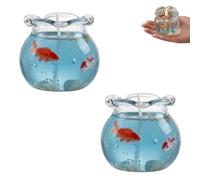 Mini Bubble Fish Tank Scented Candle, Scented Bubble Fish Tank Candle, Small Aquarium Floating Scent Candles for Bedroom, Freesia Scent, Handmade Gel Wax Candle (2PCS)