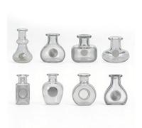 Mini Bud Vases Magnetic for Fridge - Magnetic Mini Clear Glass Bud Vases for Fridge,Cute 3D Creative Tiny Glass Flower Vase Magnets for Refrigerator, Kitchen (Gray)