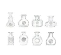Mini Bud Vases Magnetic for Fridge - Magnetic Mini Clear Glass Bud Vases for Fridge,Cute 3D Creative Tiny Glass Flower Vase Magnets for Refrigerator, Kitchen (White)